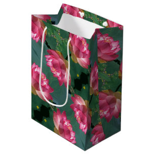 Med Gift Bag Pink Lotus Mittlere Geschenktüte