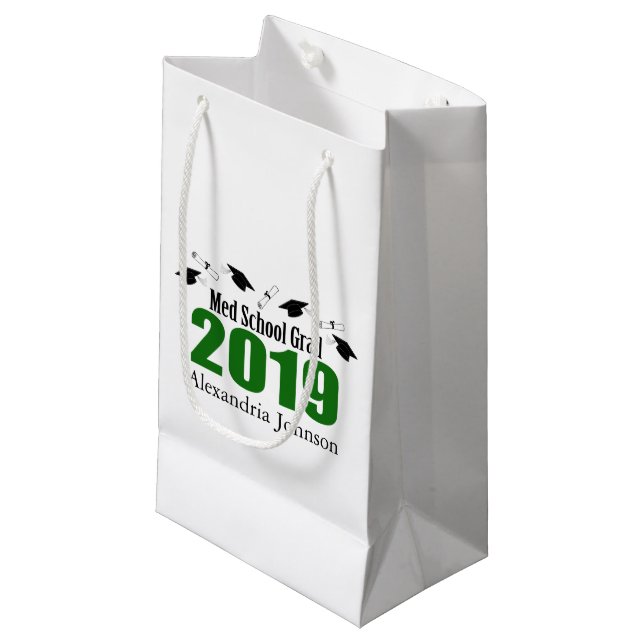 MED-Schulabsolvent-Abschluss-Geschenk-Tasche 2019 Kleine Geschenktüte (Vorderseite Schrägansicht)