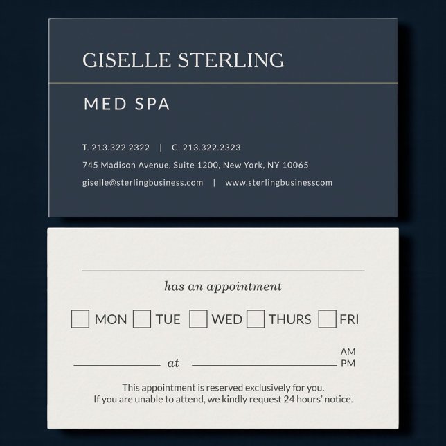 Med-Spa-Termin-Erinnerung Visitenkarte (Von Creator hochgeladen)