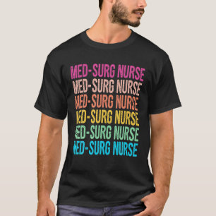 Med-Surg Krankenschwester Retro-Regenbogen Medizin T-Shirt