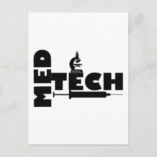 MED TECH MICROSCOPE SYRINGE LOGO POSTKARTE