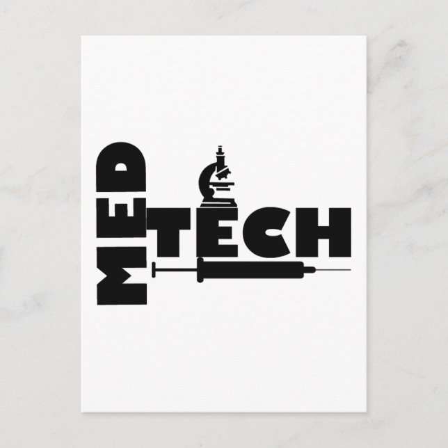 MED TECH MICROSCOPE SYRINGE LOGO POSTKARTE (Vorderseite)
