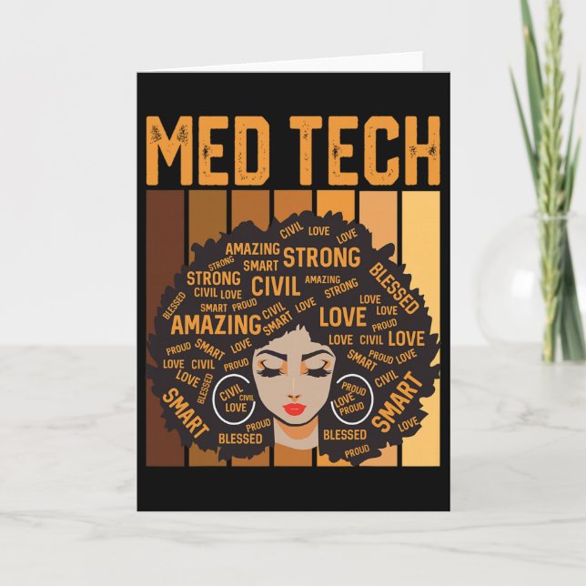 Med Tech Powerful Black History Month Schwarzer St Karte (Vorderseite)