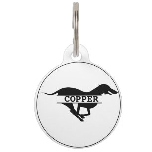 Médaille de chien Greyhound personnalisée ronde