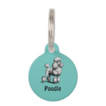 Médaille de chien personnalisée ronde pour Poodle