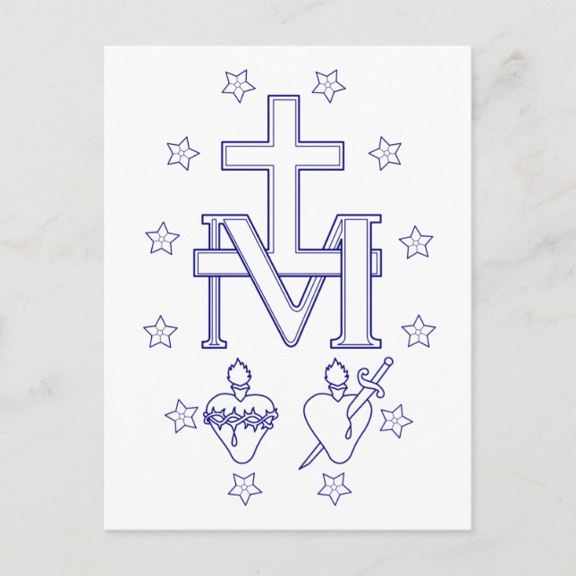 Medaille der Gottesmutter Postkarte (Vorderseite)