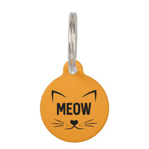 Médaille d'identification chat orange Meow