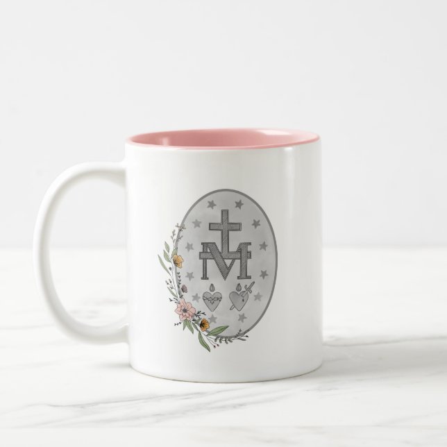 Médaille miraculeuse Mug florale (Gauche)
