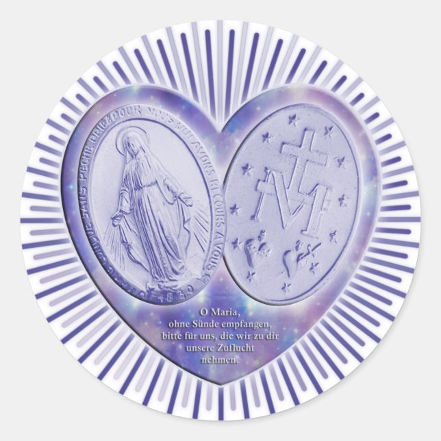 medaille miraculeuse / Wunderbare Medaille Runder Aufkleber (Vorderseite)
