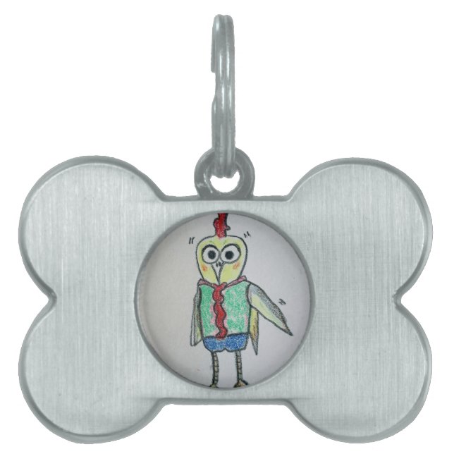 Médaille pour animal de compagnie encadré de poule (Devant)
