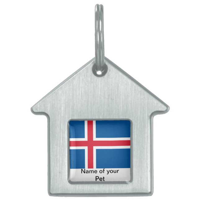 Médaille pour animaux avec le drapeau de l'Islande (Devant)