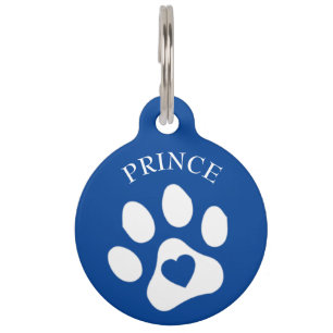 Médaille pour chien bleue avec nom et téléphone ro