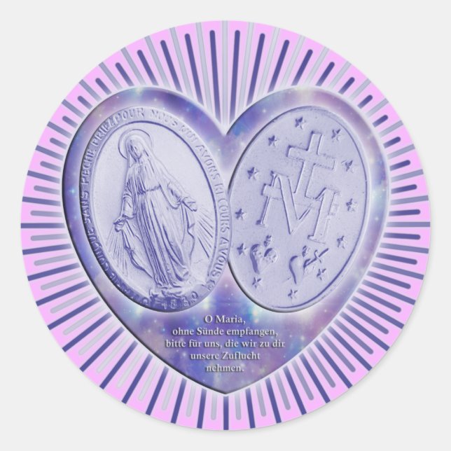 Medaille | rosa runder aufkleber (Vorderseite)