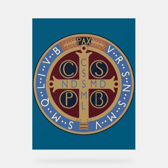 Medaille von Saint-Benedikt Acrylschild (Vorderseite)
