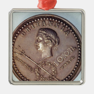 Medaille, welche die britische Gefangennahme von Silbernes Ornament