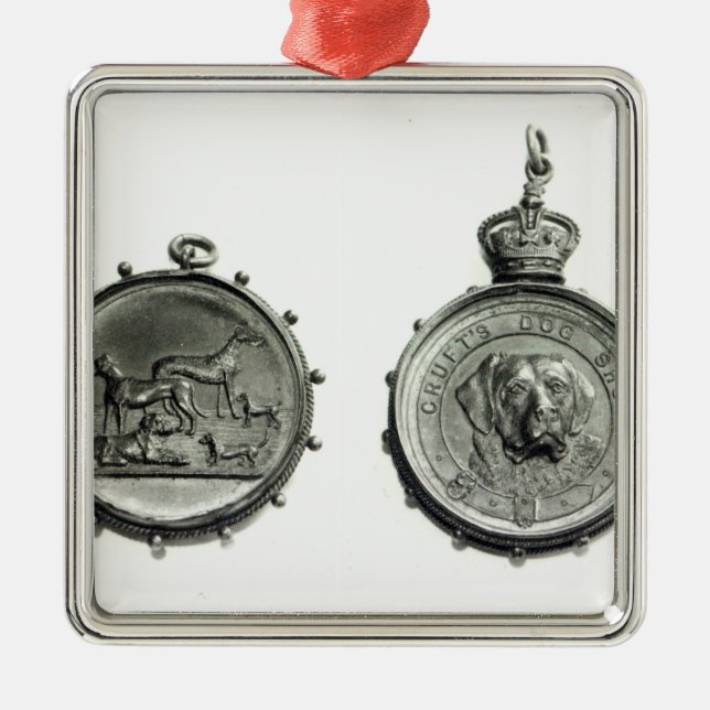 Medaillen Crufts von der Hundeshow, c.1910 Silbernes Ornament (Vorne)
