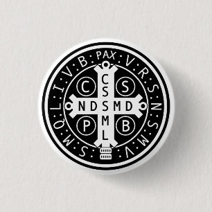 Medaillen-Knöpfe St. Benedict, alle Größen u. Button