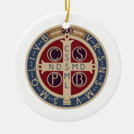 Medaillen-Verzierung St. Benedict Keramik Ornament