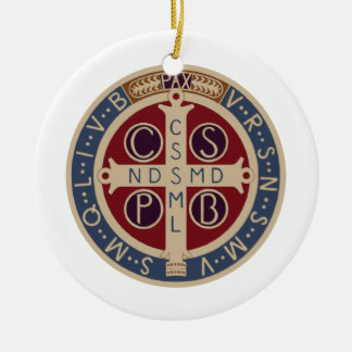 Medaillen-Verzierung St. Benedict Keramik Ornament