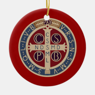 Medaillen-Verzierung St. Benedict Keramik Ornament