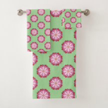 Médaillon asiatique rose pastel Floral