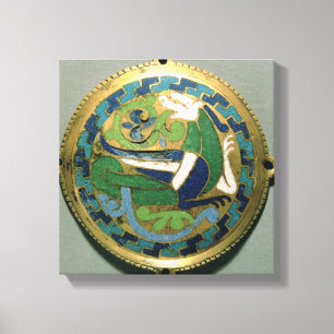 Medaillon, das einen Drachen, Franzosen, von Leinwanddruck