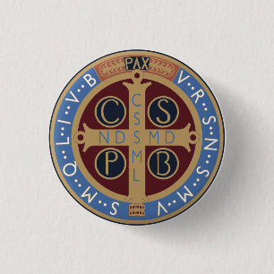 Medaillon des heiligen Benedikts Button