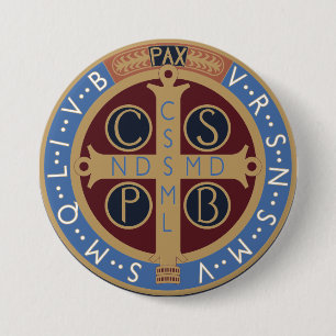 Medaillon des heiligen Benedikts Button