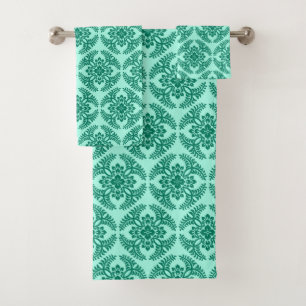 Médaillon japonais Motif, Aqua et Turquoise