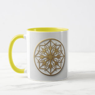 Médaillon Mandala Doré Tasse à Café Élégante