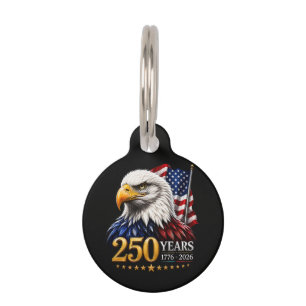 Médaillon Pour Animaux 250 ans d'Amérique 250e anniversaire patriotique É
