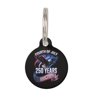 Médaillon Pour Animaux 250e anniversaire États-Unis 1776-2026 Patriotique