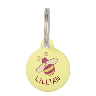 Médaillon Pour Animaux Abeille Douce Étiquette Personnalisée Pour Anima