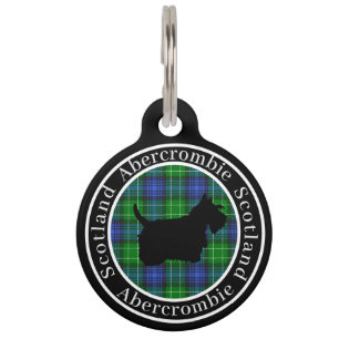 Médaillon Pour Animaux Abercrombie Tartan & Scottie Dog Personnalisé