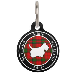Médaillon Pour Animaux Adair Tartan & Scottie Dog Personnalisé