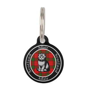 Médaillon Pour Animaux Adair Tartan & Scottish Kitty Personnalisé