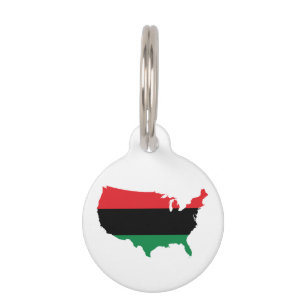 Médaillon Pour Animaux Afro-Américain _ Couleurs rouge, noir et vert