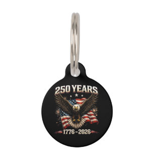 Médaillon Pour Animaux Aigle patriotique des États-Unis 250e anniversaire