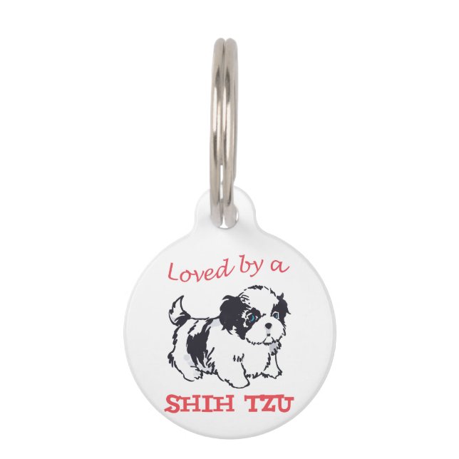 Médaillon Pour Animaux Aimé par un Tzu chiite (Devant)
