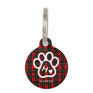 Médaillon Pour Animaux Ajoutez Votre Propre Monogramme Tartan pour Chiens