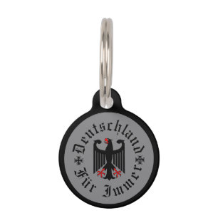 Médaillon Pour Animaux Allemagne/Deutschland pour toujours/aigle noir/cro