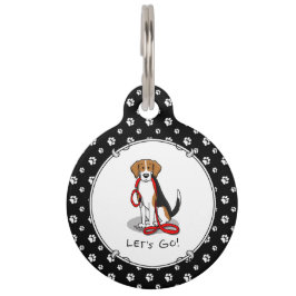 Médaillon Pour Animaux Allons-y ! (promenade) Chien Beagle (tri color 3) 
