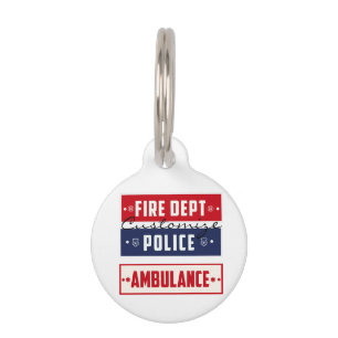 Médaillon Pour Animaux Ambulance de police des incendies Thunder_Cove