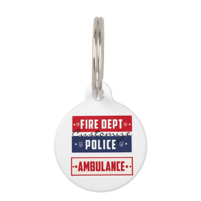 Médaillon Pour Animaux Ambulance de police des incendies Thunder_Cove (Dos)