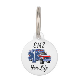 Médaillon Pour Animaux Ambulance EMS pour la vie 