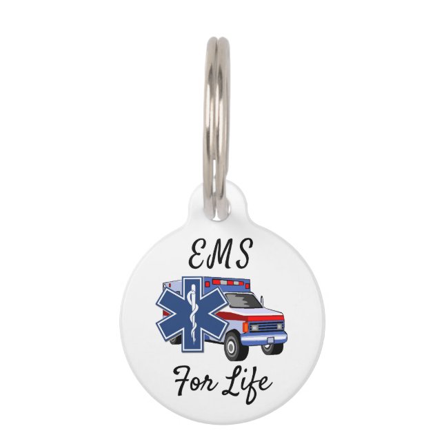 Médaillon Pour Animaux Ambulance EMS pour la vie (Devant)