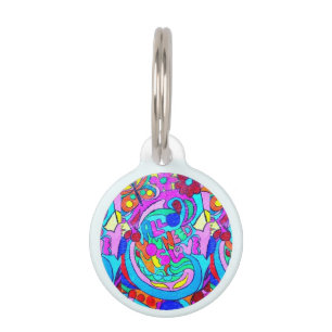 Médaillon Pour Animaux amour super hippie