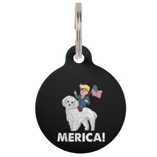 Médaillon Pour Animaux Amoureux des chiens Merica Trump chevauchant un