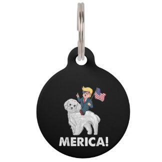 Médaillon Pour Animaux Amoureux des chiens | Merica Trump chevauchant un 
