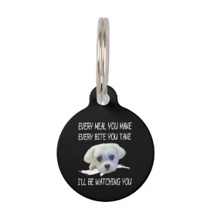 Médaillon Pour Animaux Amoureux des chiens   Mignon Maltais Chaque repas 